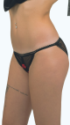 lacy red and black crotchless panty 