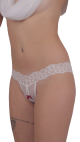 crotchless white lacy & tulle thong 
