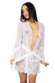 White sheer Tulle Kimono with Lace – Pure desire
